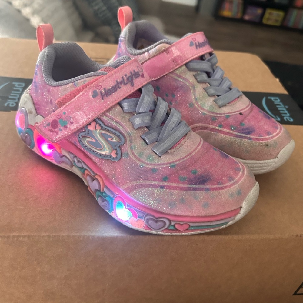 Skechers Heart Lights Sneakers - Pink and Purple